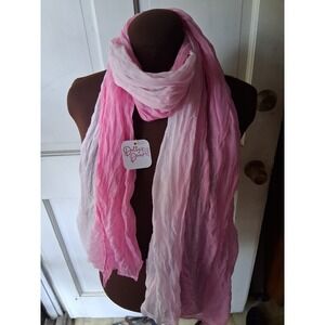 Bossani Scarf Womens OS Pink White Ombre Crinkle Lightweight NWT